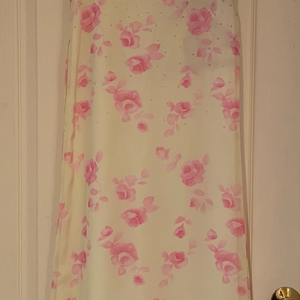 Yellow Dress with Pink Flowers